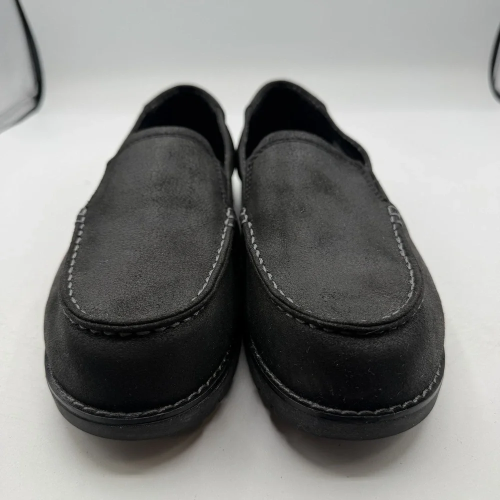 BOBS Skechers Chill Lugs Central Look Loafers Womens 9 W WIDE Black Slip On Shoe